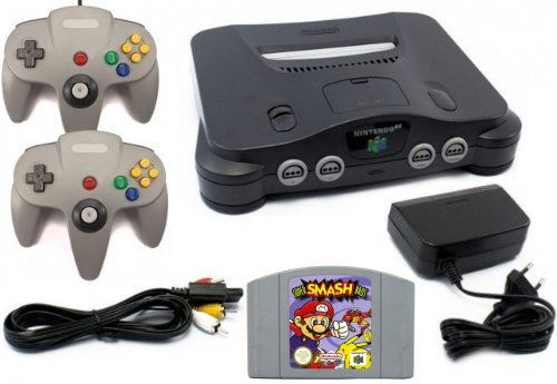 Nintendo 64 - Konsole + Super Smash Bros + 2 Controller