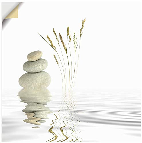 ARTland Wanddeko Wandtattoo selbstklebende Vinylfolie 50x50 cm Asiatische Motive Wellness Zen Steine Asien Asiatisch T5VB
