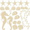 GRAZDesign Wandtattoo Bad Muschel & Seepferdchen Set Wandaufkleber Maritime Deko wasserfest - 082 beige