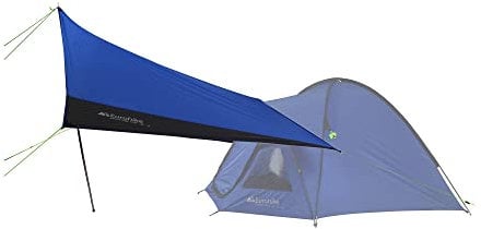 Eurohike Adventure Tarp with 1 King Pole, Easy to Pitch & Protective Hammock Tent, Sun Shade, Ideal for Backpacking, Hiking, & Wild Camping, 1500mm HH, Blue, 4m x 2m
