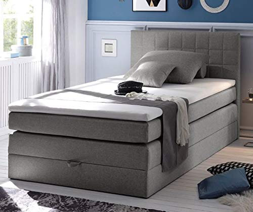 Froschkönig24 Hawaii Boxspringbett 120x200cm Bett Komfortbett Einzelbett Kinderbett Dunkelgrau, Ausführung:Variante 2