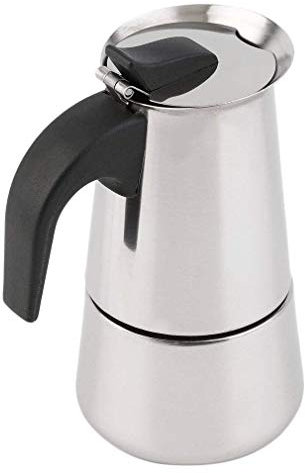 Kaffeemaschine für 6 Tassen mit Percolator und Herdplatte, Edelstahl