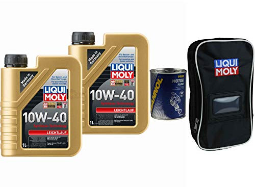 2L Motoröl Leichtlauf 10W-40 1x MANNOL Motor Flush ADDITIV Tasche