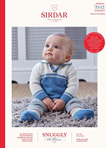 Sirdar Snuggly 100% Merino 4 ply Knitting Pattern Booklet - 5263 Sweater & Bootees