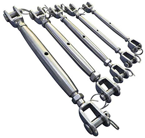 316 Stainless Steel Turnbuckle/Rigging Screw, Sailing Rigging Screw, Marine Grade Turnbuckle (4, M6)