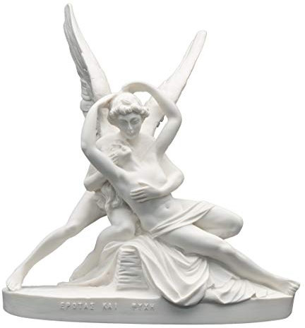 Helcee Handgefertigte Alabaster Love and Soul (Eros und Psyche) Statue