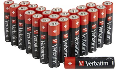 VERBATIM Batterie alcaline AA Premium I 1,5V I Pile stilo AA-LR6 I Pile stilo AA I Pile per lettori MP3, fotocamera, telecomando, rasoio ecc. I Pile alcaline Premium I 24 pezzi