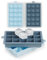 Blumtal Eiswürfelformen Silikon 2x15er- Eiswürfelform - Silikon Eiswürfelform für Eiswürfel 3,3 cm - 2 x Eiswürfelbehälter groß - BPA freie Eiswürfelform 2x - Eiswürfel Grey Blue-Light Blue