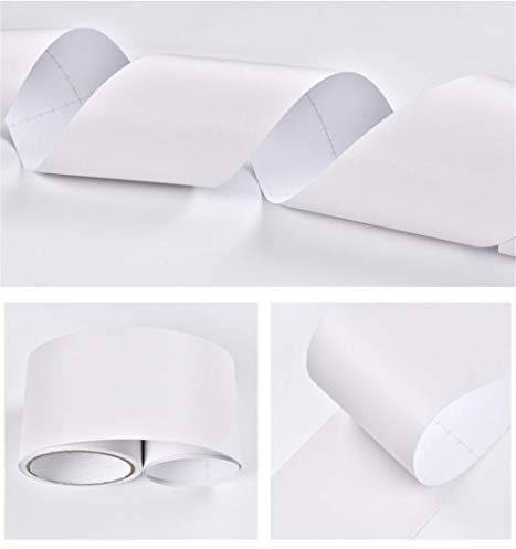 Friso Para Pared Cenefas Adhesivas BañO Cocina de Papel Para Paredes 3d Infantiles Decorativas Pintado Cocina Vinilo Autoadhesivo Impermeable Blanco cepillado 5 X 500cm