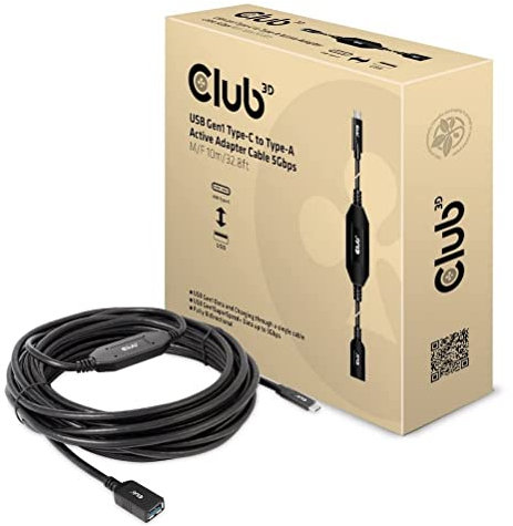 Club 3D CAC-1538 Câble adaptateur actif USB Gen1 Type-C vers type A 5 Gbps St./B 10 m