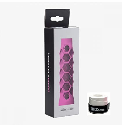 ZRZ | Pack Grip Padel Tour Grip Color Rosa Talla XS + Over Wilson Confort Colores Lisos (Over Blanco Liso)