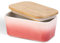 Mantequillera de Porcelana con Tapa, Henten Home Contenedor Grande para Mantequilla, Recipiente Hermética para Todo Tipo de Mantequilla(Rosa Sakura)