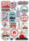 78887 - Hoja de calcomanías de vinilo de Japón - Monumentos japoneses, mapa de bandera de playa, vacaciones, maleta, equipaje, álbum de recortes, cultura y viajes
