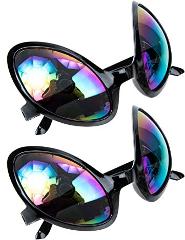 ABOOFAN 2 Stücke Brille Neuheit Lustige Brille Sonnenbrille Partybrille Spaßbrille Deko Brille Party Foto Requisite für Cosplay Kostüm Sommer Halloween Party Favors Schwarz