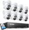 ZOSI 4K POE CCTV Security Camera System,8pcs 4K POE Camera with AI Person Vehicle Detection, 8 Ports 16CH 8MP NVR with 2TB HDD for 24/7 Recording,Color Night Vision, Sound Light Alarm, Two-Way Audio