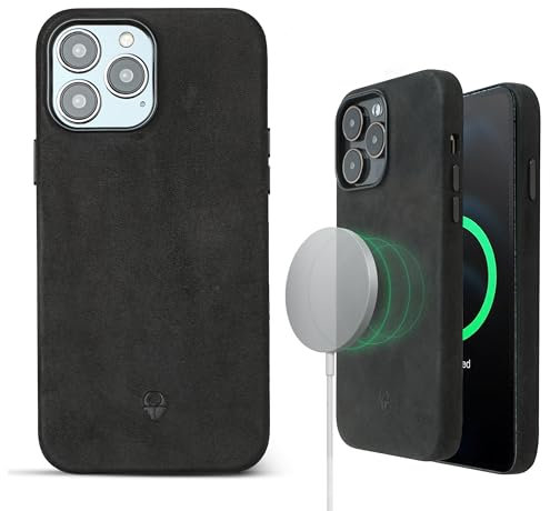 DONBOLSO iPhone 14 Pro Max Ledertasche - Echtes Leder, bequemen Griff - Vollständiger Schutz mit klassischem, elegantem Design - Einfacher Zugang zu Allen Anschlüssen und Kamera - Vintage Schwarz