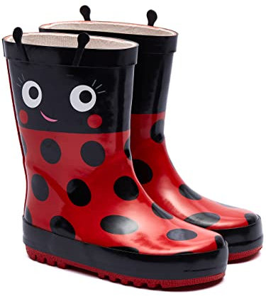 Harry Bear Stivali di Gomma per Ragazze Ladybug Rosso 30