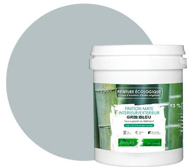BOX DECO COULEURS Peinture naturelle écologique intérieur extérieur aspect mat Natura - 1L, Gris Bleu