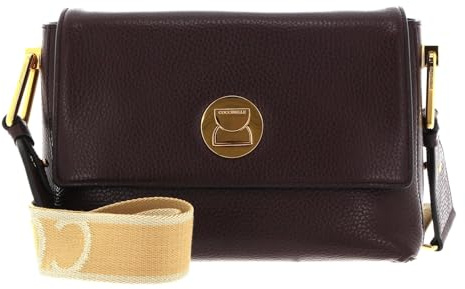Coccinelle Leder Umhängetasche Liya Signature Handbag Grained Leather Dark Brown dunkelbraun