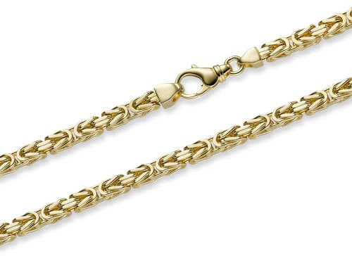 hoplo holzenplotz Goldkette Königskette Halskette Breite 5,0 mm massiv 585-14 Karat Gold, Kettenlänge:22 cm Armkette