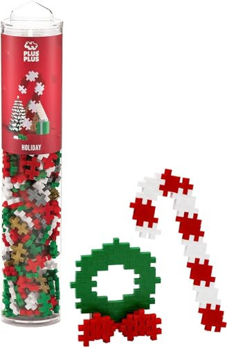 Plus-Plus 4304 Geniales Konstruktionsspielzeug, Weihnachten, Kreativ-Bausteine Tube, 240 Teile