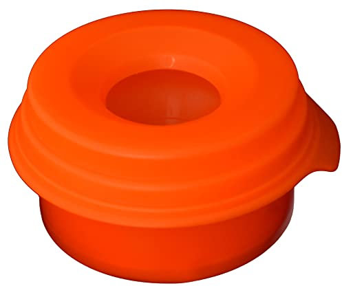 The Original Buddy Bowl - Spill Proof Water Bowl, Non Spill Travel Water Bowl, Regulates Drinking, Puppy - Small Breed Size - 32 OZ, Made in USA (Orange)…