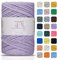 Makromecity, Cotton Macrame Cord 2mm x 195 Yards (590 feet) 2mm Recycled Cotton Crochet Yarn for Macrame Art & Crafts for Wall Hangings, Bags, Underplate, Rug (25 Colors Available) (Lilac)