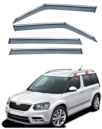 DECI Regenabweiser Windabweiser für Skoda Yeti 2009-2017,Anklebbare Deflektoren 4 Stück