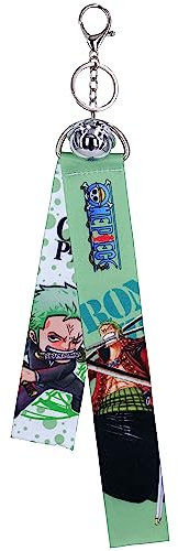 Roffatide Anime One Piece Keychain Pendentif anneau de clé Ornement de couple suspendu Personnalisé Sac à dos avec anneau de clé Clip de chaîne de clé de voiture Boucle en nylon pour clé