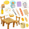 26 Stück Puppenhaus Backen Zubehör, Miniatur Wichtel Zubehör Set, Puppenhaus Küche Deko, Weihnachten Backset, Tisch und Stühle Eier Mehlsack Nudelholz