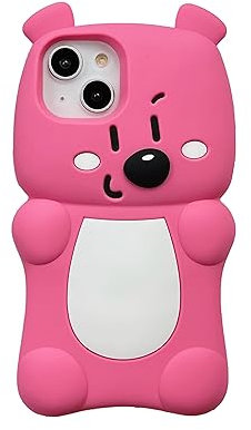 CrazyLemon für iPhone 14 / iPhone 13 Hülle, Silikon 3D Karikatur HandyHülle Stoßfest Schützende Hüllen Cool Damen Junge Mädchen Teenager HandyHülle für iPhone 13/14 - Dummer Bär