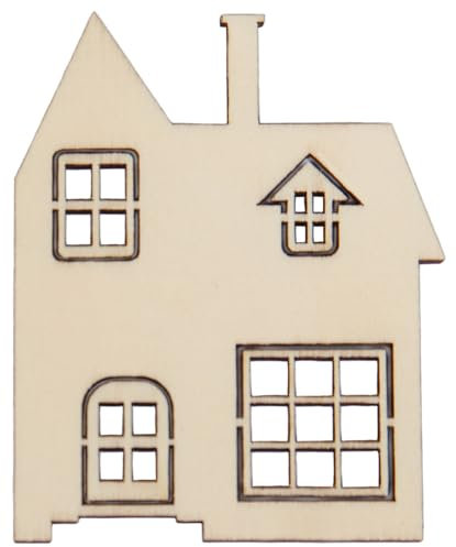 Decorazione casetta in legno misura a scelta Sagoma per Villaggio di Natale Presepe casa, 5,5 x 7 cm