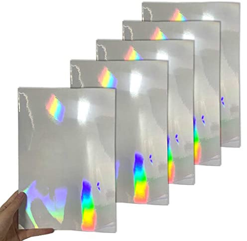FUZYXIH 5 Blatt 8 27 X 11 69 Zoll Zerbrochenes Glas Holografische Premium Kaltlaminatfolie Glitzer Laminat Overlay Für Aufkleber Aufkleberpapier Wasserfest