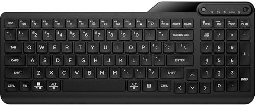 HP 460 Tastiera Wireless e Bluetooth 5.3, Connessione Multi-dispositivo, Qwerty, Autonomia fino a 2 anni, 12 Pulsanti Programmabili, Compatibile con Windows 10 e 11, Android, Chrome OS, MacOS, Nera