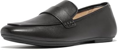 Fitflop Femme Mocassins en Cuir Souple Delicato Chaussure, Noir, 36 EU