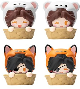 Tian Guan Ci Fu Figur Hua Cheng Xie Lian Figur stapelbar Cute Pets Version Anime Figur Sammlerstück Set PVC Tian Guan Ci Fu Merch Modell Statue Handwerk Ornament Geschenk für Fans 4 Stück (3,9 cm)