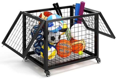 Chariot de Rangement Sport roulettes Couvercle Verrouillable 72x85x66cm | Chariot de Rangement Sport Roulettes Couvercle Verrouillable 72x85x66cm