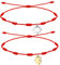 Bracciale Cotigo 7 nodi rosso per regali di coppia - Bracciali per coppie Regali perfetti per San Valentino - Bracciale con filo rosso, portafortuna e protezione (Puzzle - Argento e D'oro)