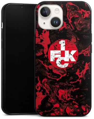 Slim Case extra dünn kompatibel mit Apple iPhone 14 Silikon Handyhülle schwarz Hülle 1. FC Kaiserslautern 1. FCK Logo