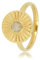 My Bendel Ring Gold Sonne Design mit Amazonit- Schönen Design Ringe mit echtem Edelstein Sonne - Stapeln Ringe - Mehrere Edelsteinen - Edelstahl und 14K vergoldet