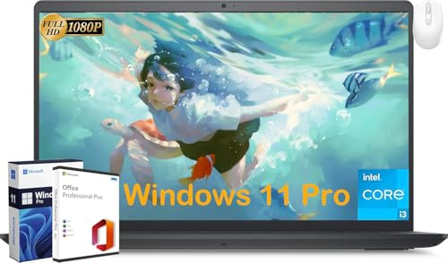 Dell Inspiron 15 3520 Laptop for Business & Students - with Microsoft Office Lifetime License, 15.6 FHD Display, Intel 6-Core i3-1215U (up to 4.4GHz), 16GB RAM, 1TB SSD, WiFi, Bluetooth, Win 11 Pro