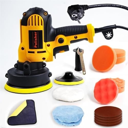 Poliermaschine Auto Polierer Set Stufenlose Geschwindigkeit Poliergerät 700W Schleifmaschine Politur mit Aufsätze für Autopflege, Polieren, Wachsen, Kratzerentfernung (17 pcs Aufsätze)