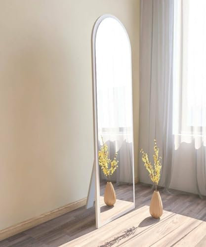 Dmora Spiegel Zaniah 50x160 cm Weiß, Struktur aus Glas