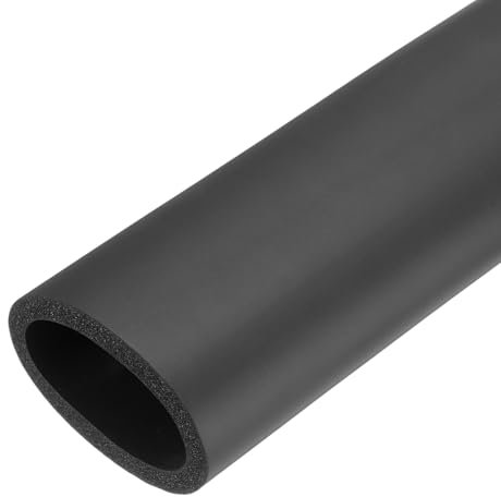QUARKZMAN Rohrisolierung Schaumstoff 45mm ID 53mm OD 0,5m Lang Rutschfest Schaumstoffschlauch für Griffunterstützung Überzug Fahrradgriffe Rohrdämmung Lenkergriffe Heizung, Schwarz