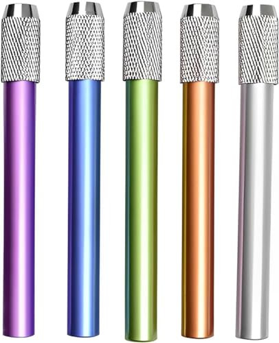 5 Stück Stiftverlängerung, Farbe Bleistiftverlängerung,Verstellbar Aluminiumlegierung Aluminium Stifterweiterung, Aluminium Bleistift Verlängerung, für Skizzieren Schule Malatelier Schreibgerät