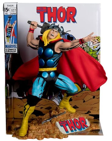 McFarlane Marvel Thor 1:6th Scale Collectible with Scene & Comic (The Mighty Thor #177) Toys