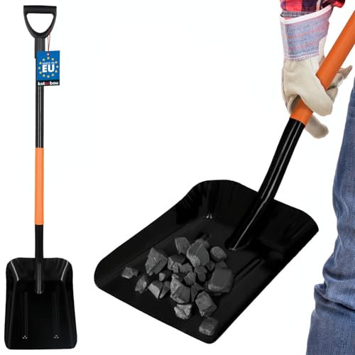 KOTARBAU® Schaufel Metall Schwarz 27 cm Ascheschaufel pulverbeschichteter Stahl Kaminschaufel 128 cm Gartenschaufel Groß Shovel Kohleschaufel Schippe Holsteiner Schaufel für Asche und Kohle