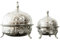 Genérico Moroccan sugar bowl handmade in copper, with nickel alloys for a silver color, diameter 10 cm, height 9 cm. (9 cm x 10 cm)