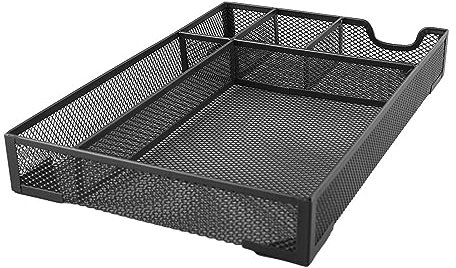 Metallgitterschubladen -Organizer -Tablett 5 Gitter - Mehrzweck -Mesh -Schreibtischschubladen -Organizer - Stabiler Nicht -Schlupf -Metall -Schreibtisch Organizer Speicherkorb, Schwarz