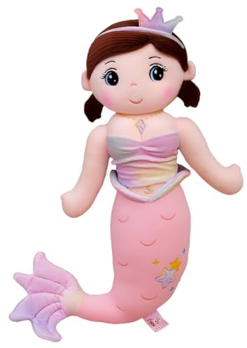 JPORSHU Mermaid Stuffed Animal Plush，60cm Cute Soft Mermaid Plush Stuffed Doll，Children Adult Birthday Gift Mermaid Party Decoration (60cm)